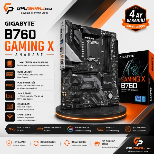 Yenilenmiş Gigabyte B760 Gaming X Anakart