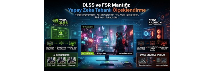 DLSS ve FSR Mantığı: Yapay Zeka Tabanlı Ölçeklendirme DLSS ve FSR Mantığı: Yapay Zeka Tabanlı Ölçeklendirme