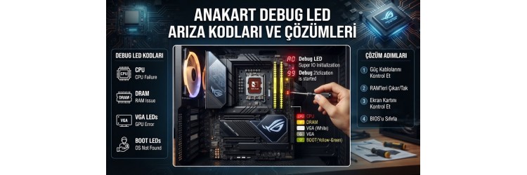 Anakart Debug Led Arıza Kodları ve Çözümleri Anakart Debug Led Arıza Kodları ve Çözümleri