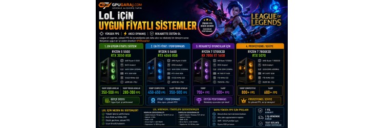 LoL İçin Uygun Fiyatlı Sistemler