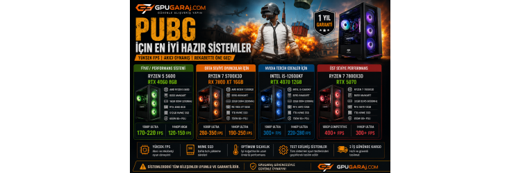 PUBG İçin En İyi Hazır Sistemler (2026) | GPUGaraj