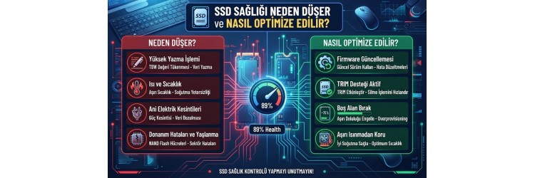 SSD Sağlığı Neden Düşer ve Nasıl Optimize Edilir? SSD Sağlığı Neden Düşer ve Nasıl Optimize Edilir?