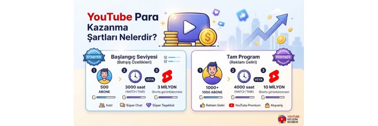 YouTube Para Kazanma Şartları Nelerdir? YouTube Para Kazanma Şartları Nelerdir?