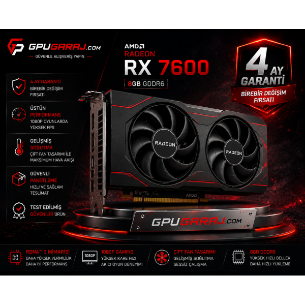 AMD Radeon RX 7600 8GB GDDR6 Ekran Kartı