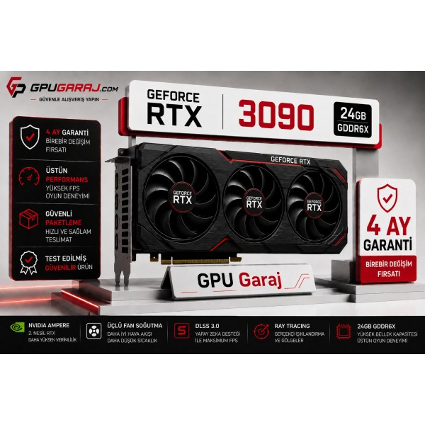 Yenilenmiş RTX 3090 24GB Ekran Kartı | GPUGaraj