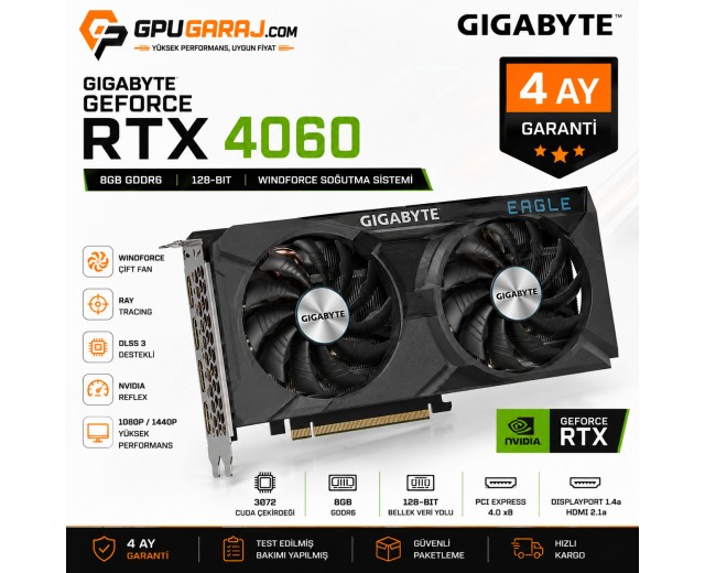 Gigabyte GeForce RTX 4060 8GB Ekran Kartı