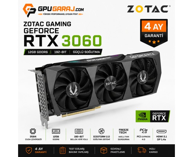 ZOTAC Gaming GeForce RTX 3060 12GB | Yenilenmiş