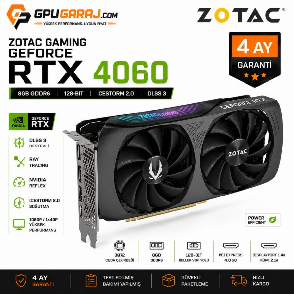 ZOTAC Gaming GeForce RTX 4060 8GB Ekran Kartı
