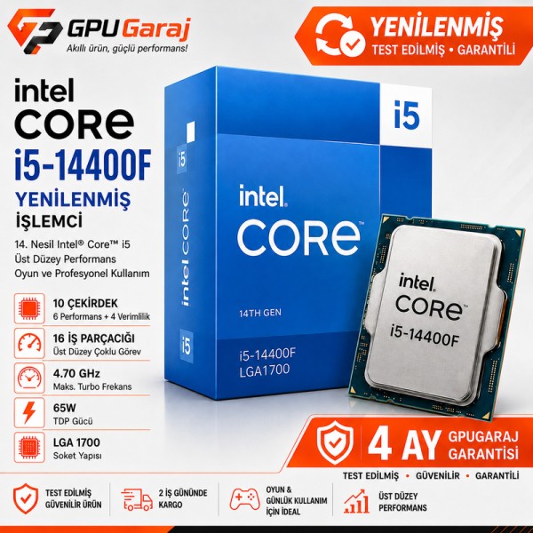Yenilenmiş Intel Core i5-14400F İşlemci