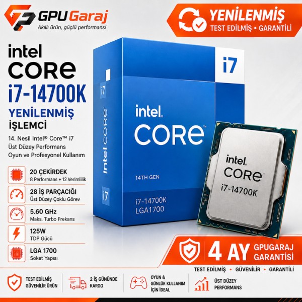 Yenilenmiş Intel Core i7-14700K İşlemci