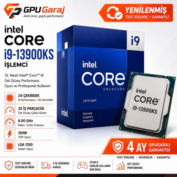 Yenilenmiş Intel Core i9-13900KS İşlemci