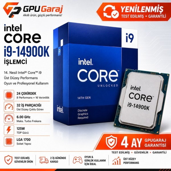 Yenilenmiş Intel Core i9-14900K İşlemci