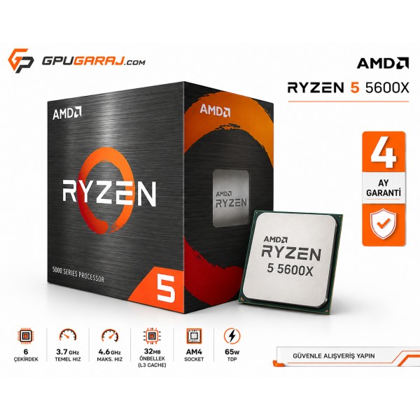 Yenilenmiş AMD Ryzen 5 5600X İşlemci