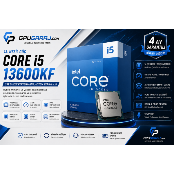 İkinci El Intel Core i5-13600KF İşlemci