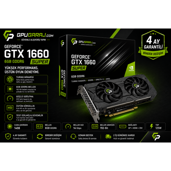 İkinci El NVIDIA GeForce GTX 1660 Super 6GB