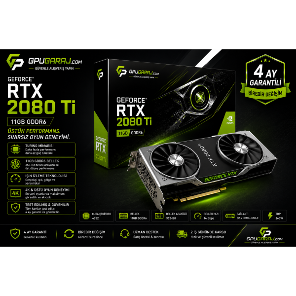 İkinci El NVIDIA GeForce RTX 2080 Ti İkinci El NVIDIA GeForce RTX 2080 Ti