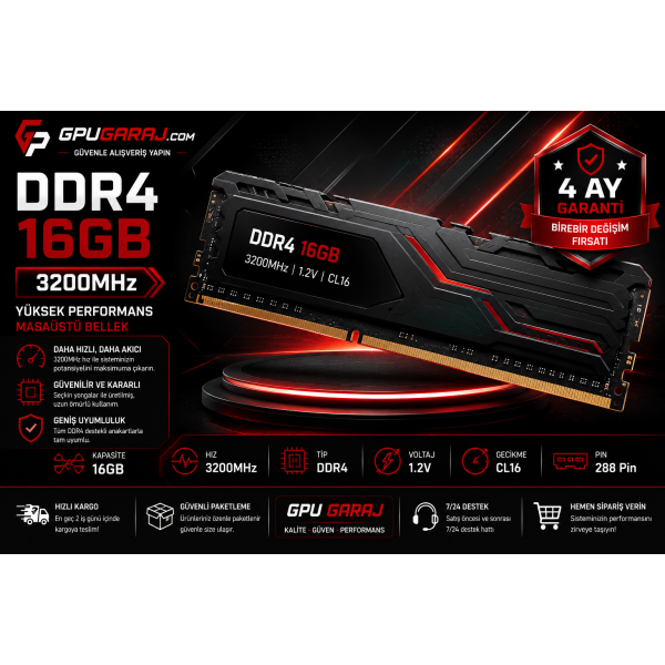 DDR4 16GB 3200MHz Masaüstü RAM