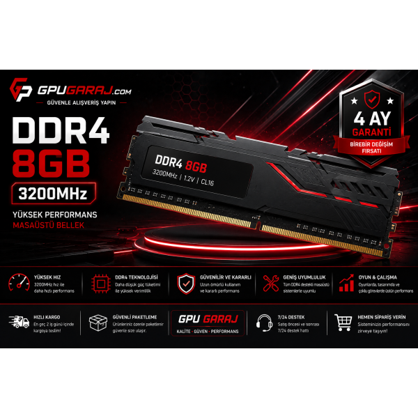 DDR4 8GB 3200MHz Masaüstü RAM